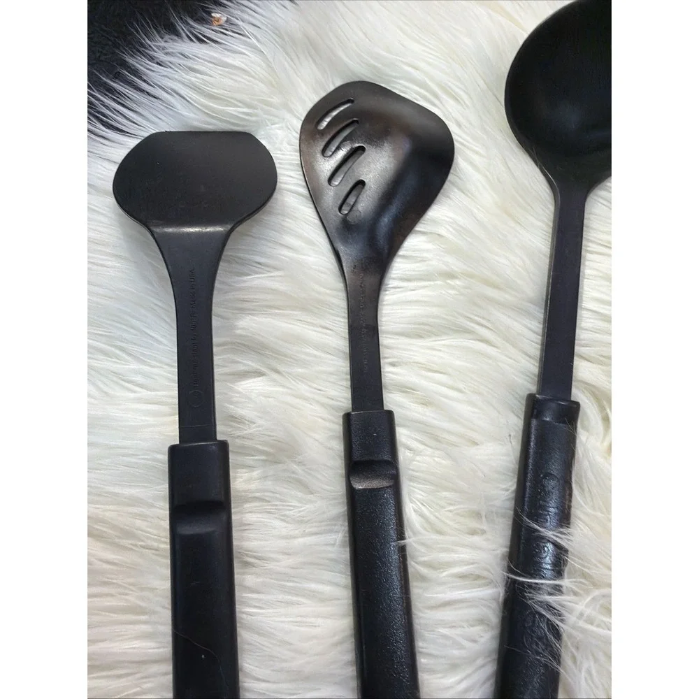 Calphalon Nylon Kitchen Utensil Set  Spoon Spatula Black Gray Lot 3 Heavy Duty 8